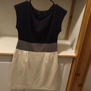 Tri-color knee length dress